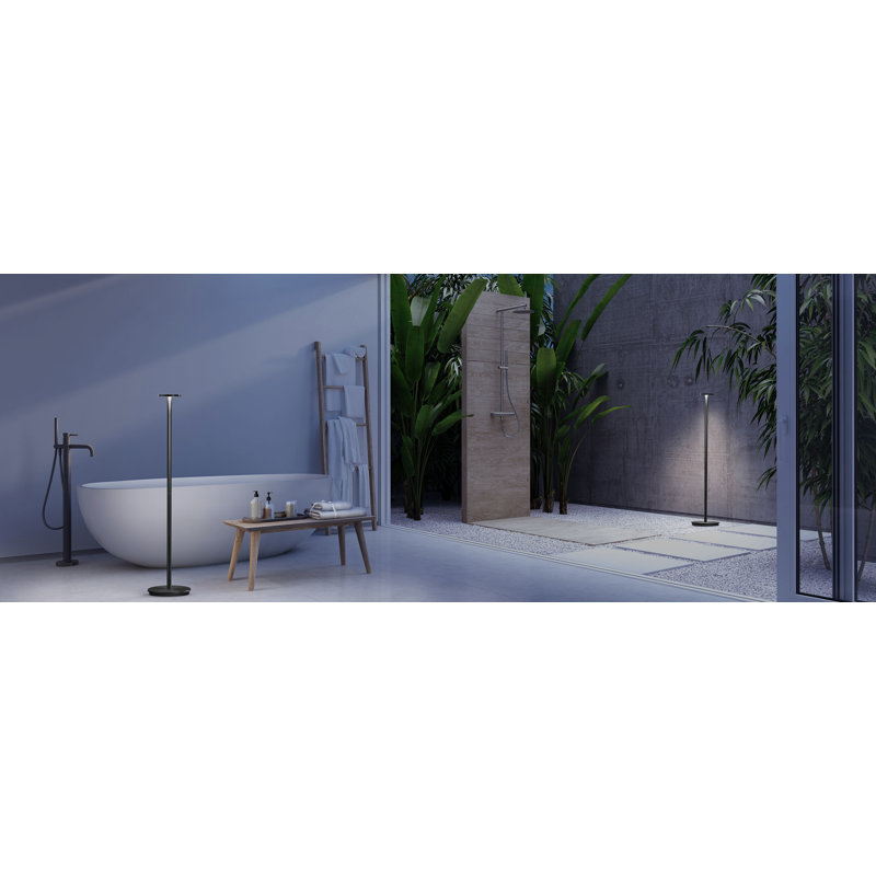 Luci 41" Novelty Floor Lamp, Satin Aluminum