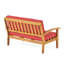 Causeuse de patio et table basse, couleur principale, bois, coussins d'eau, l 52,29 po x P 32,13 po, H 31,25 po