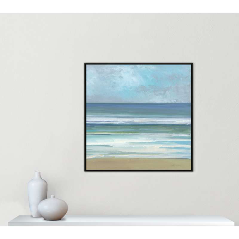 «Gentle Waves II» par Sally Swatland, H 41,5 po x l 41,5 po, Flottant espresso