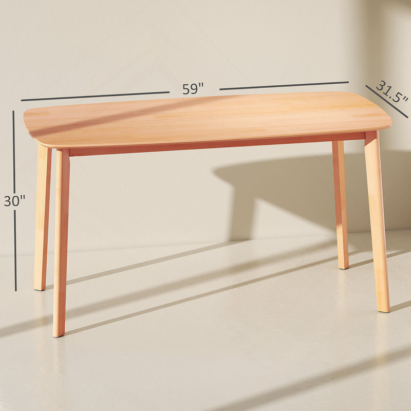 Nordic Style Rectangular Kitchen Table,Wood Dining Table With Large Tabletop