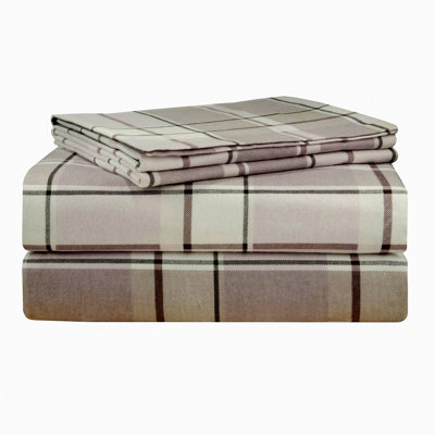 WarmCozy Cotton Flannel Sheet Set - Twin XL, Pre-Shrunk Deep Pockets, Elastic All Around - Double Brushed for Extra Comfort - 200 GSM