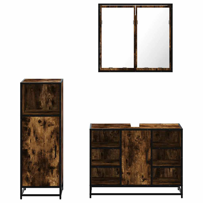 Alquaves Bathroom Furniture Suite, Dark Wood