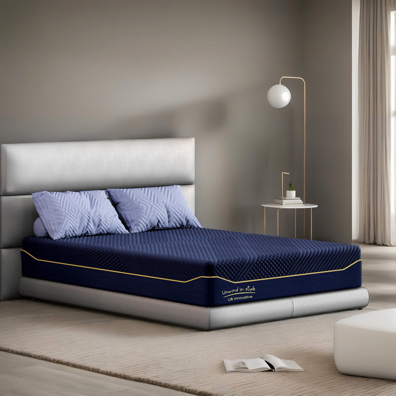 Matelas en mousse viscoélastique Hillis - sensation moyenne - infusé de charbon de bambou et de gel, 10", Grand lit
