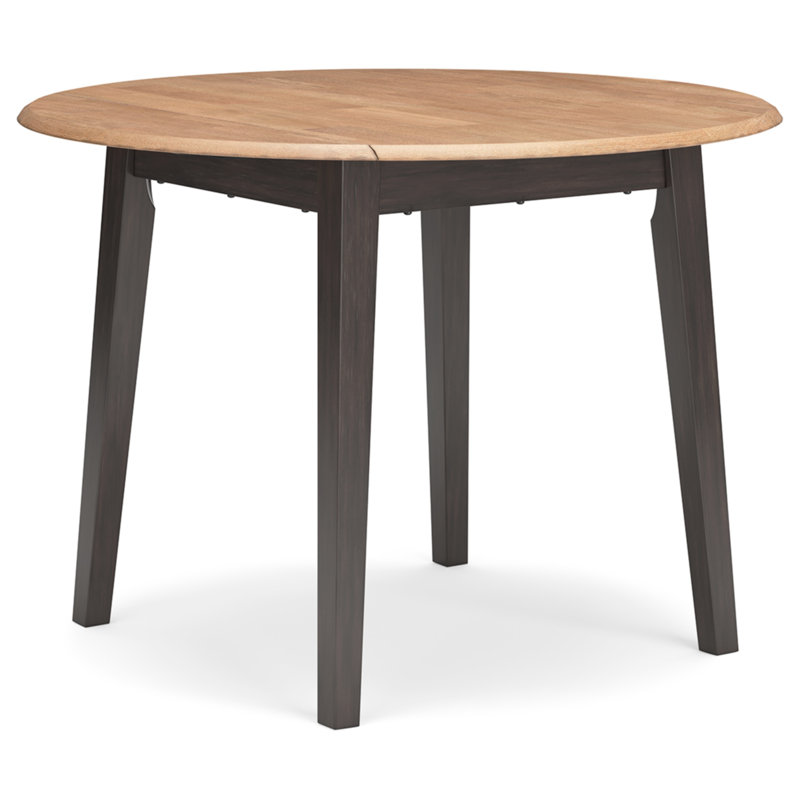 Beige and Brown Reclaimed Wood Round Extendable Dining Table