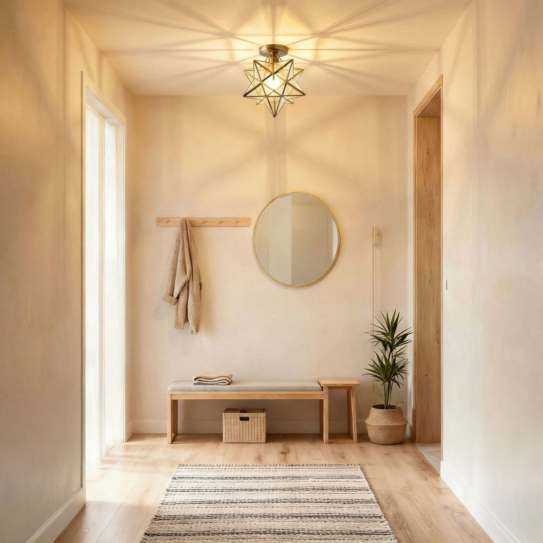 Clear Glass Semi Flush Mount Bungalow Rose