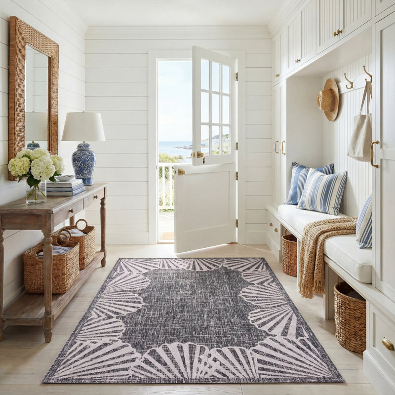 Tapis intérieur / extérieur noir Weatherby, 5 pi 3 po x 7 pi x 6 po