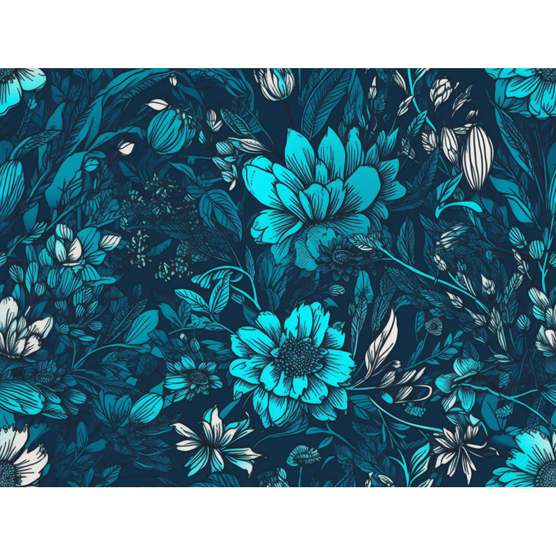 Machine Printed Duvet Cover, Twin Duvet Cover, Black/Blue