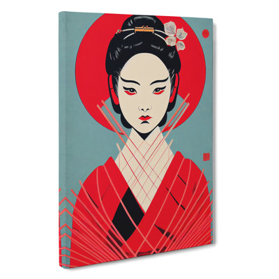 Colorful Geisha - Wrapped Canvas