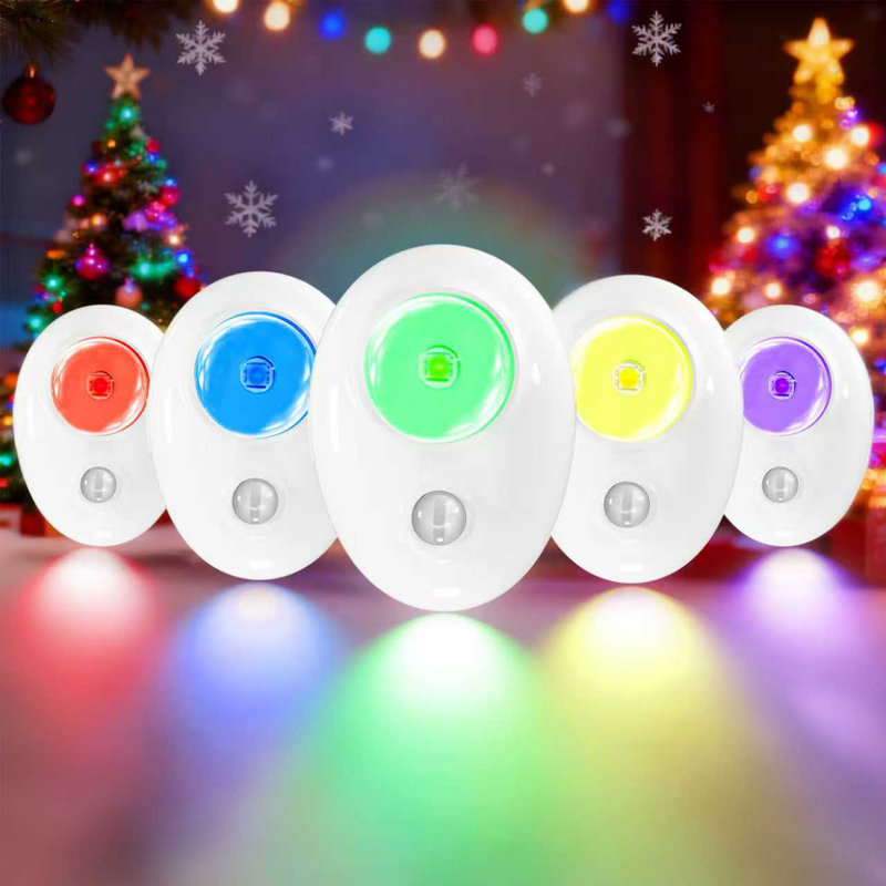 2.7 Inch Wireless Rechargeable RGB Night Light, 8 colors Motion Sensor  Wall Light  (Set of 5)