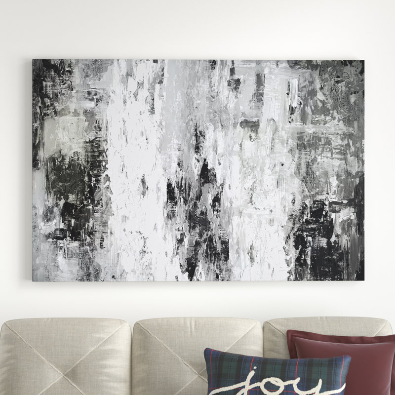 Black And White Abstract IV by PI Studio - Wrapped Canvas Print, 40" H x 60" W x 1.5" D, Wrapped Canvas