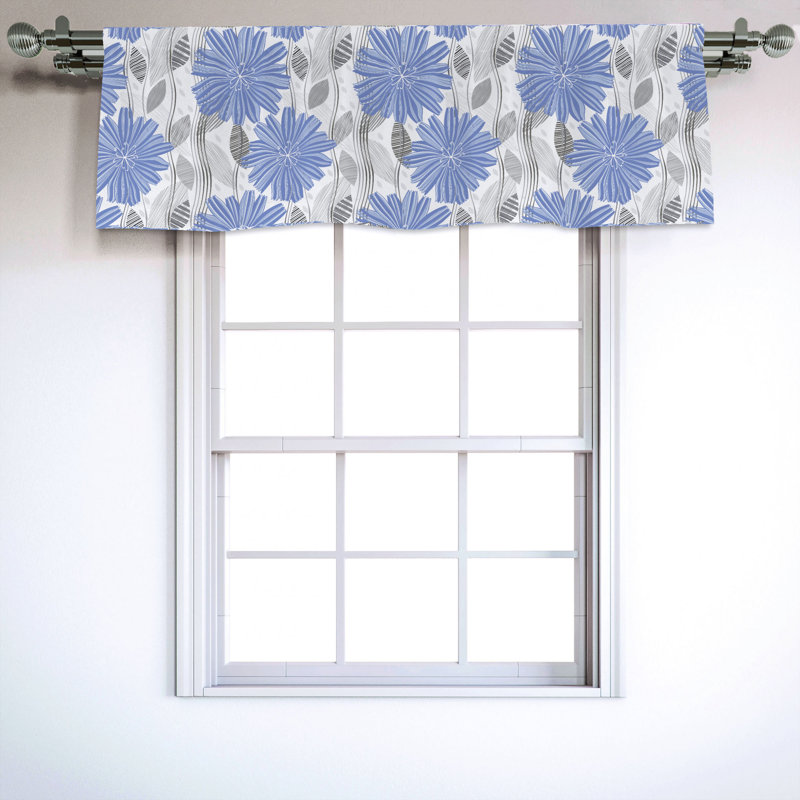 Sateen Floral Ruffled Window Valance