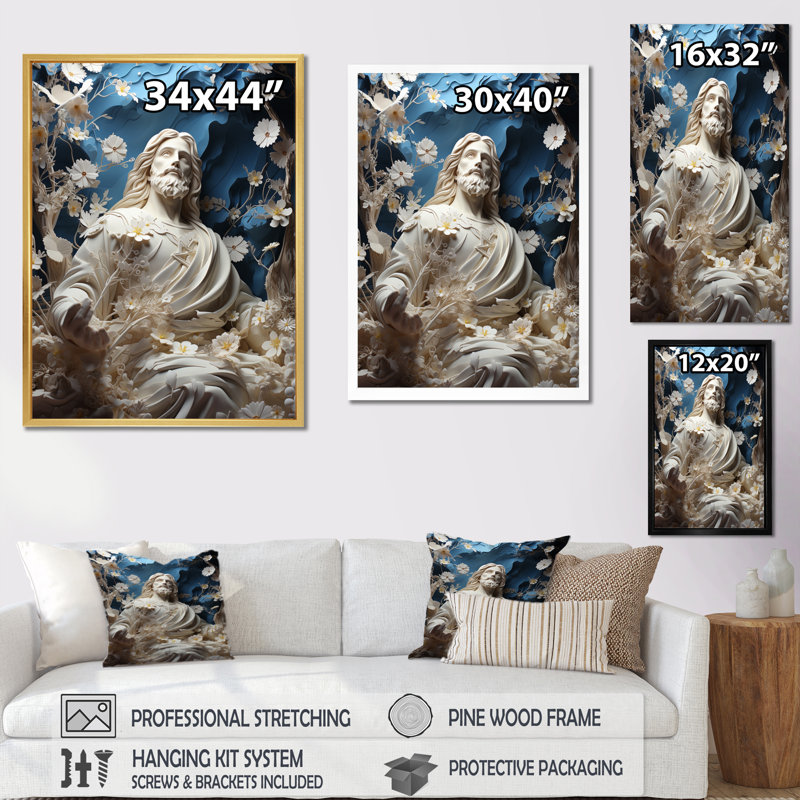 Yazid Christianity Divine Savior, Cadre photo noir, H 20 po x l 12 po x P 1 po