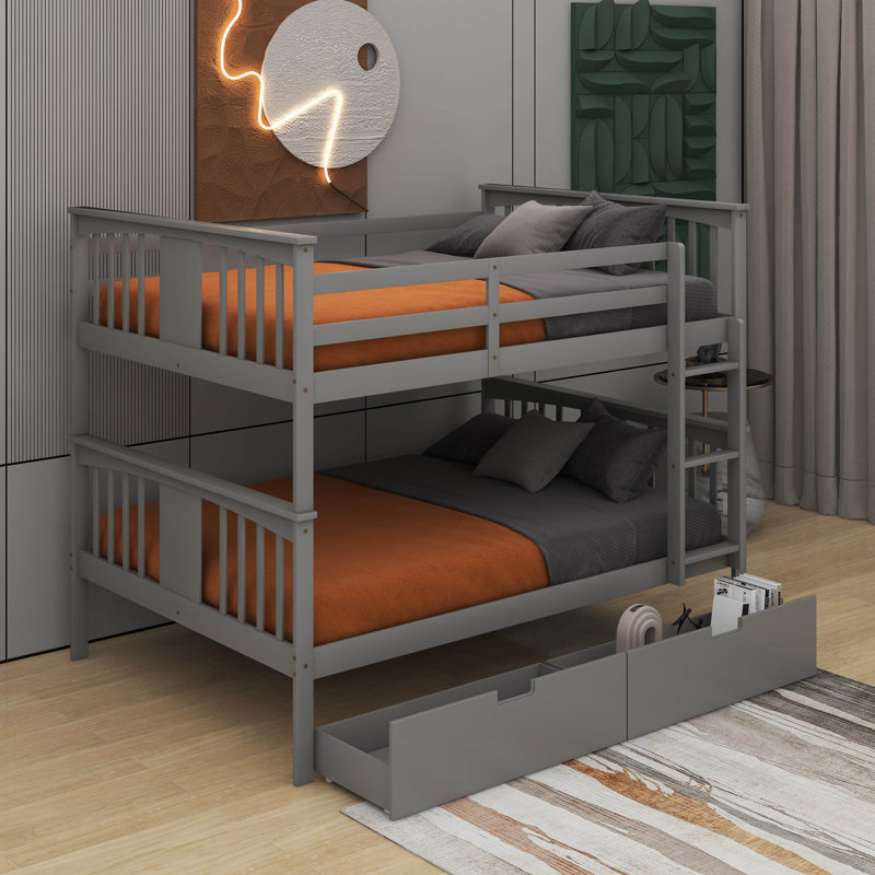 Full Over Full Bunk Bed With Drawers