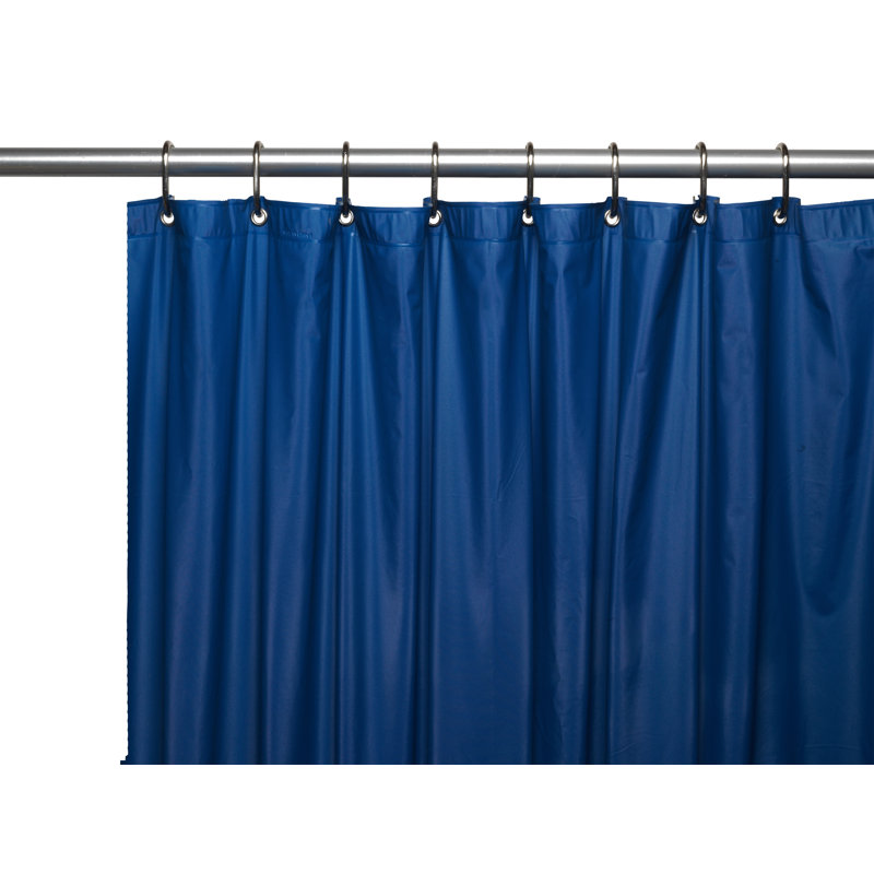Gallaway Single Shower Curtain Liner with Metal Grommets, Navy