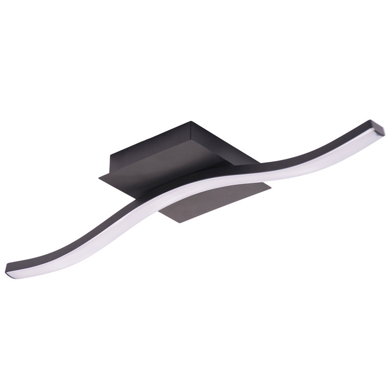 LED Semi Flush Mount, Matte Black