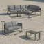 Outsunny 6 Seater Metal Garden Furniture Set Corner Garden Sofa Dark Grey