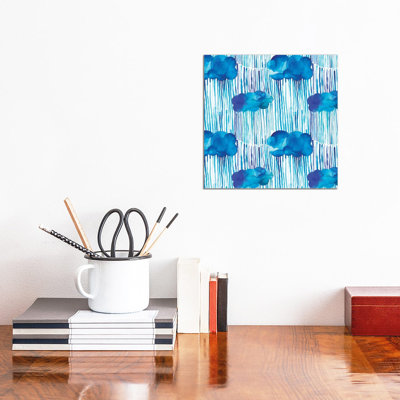 Raining Clouds Blue - Wrapped Canvas Painting