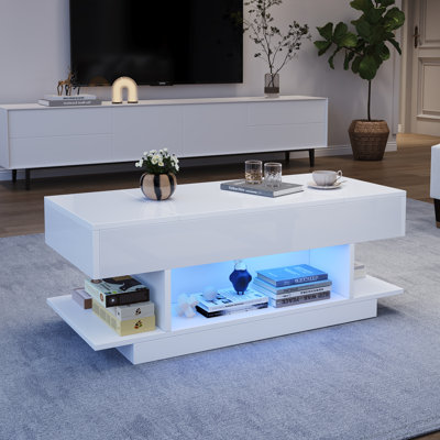 Lift Top Pedestal Coffee Table with Storage