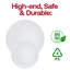Blanc avec assiettes à salade jetables rondes en plastique organique (7,5 po)