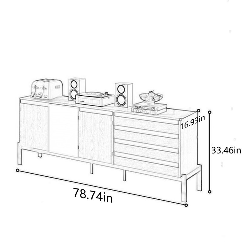 Armoire de rangement minimaliste vintage en bois massif