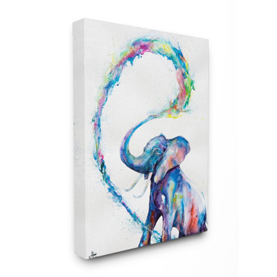 Stearns, grand éléphant abstrait, peinture à l'aquarelle