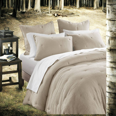 Cozy Taupe Bedding Set, Premium Cotton Gauze Euro Sham For Modern Home