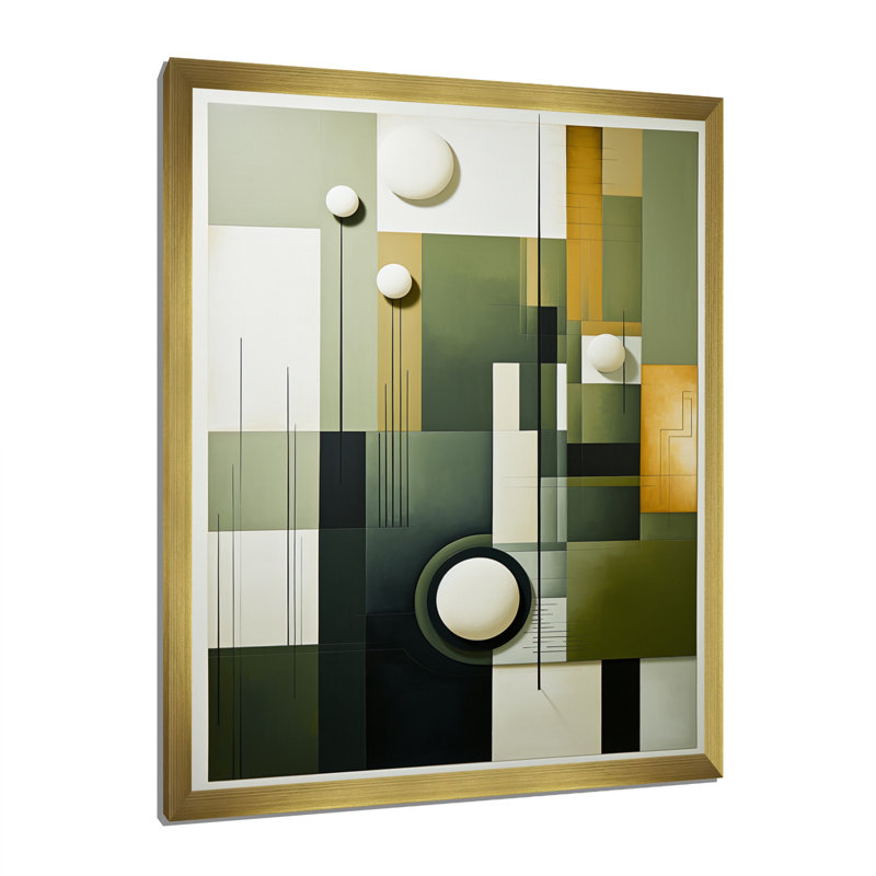 Jaimmie " Golf Harmonious Collage I ", Gold Picture Framed, 20" H x 12" W x 1" D