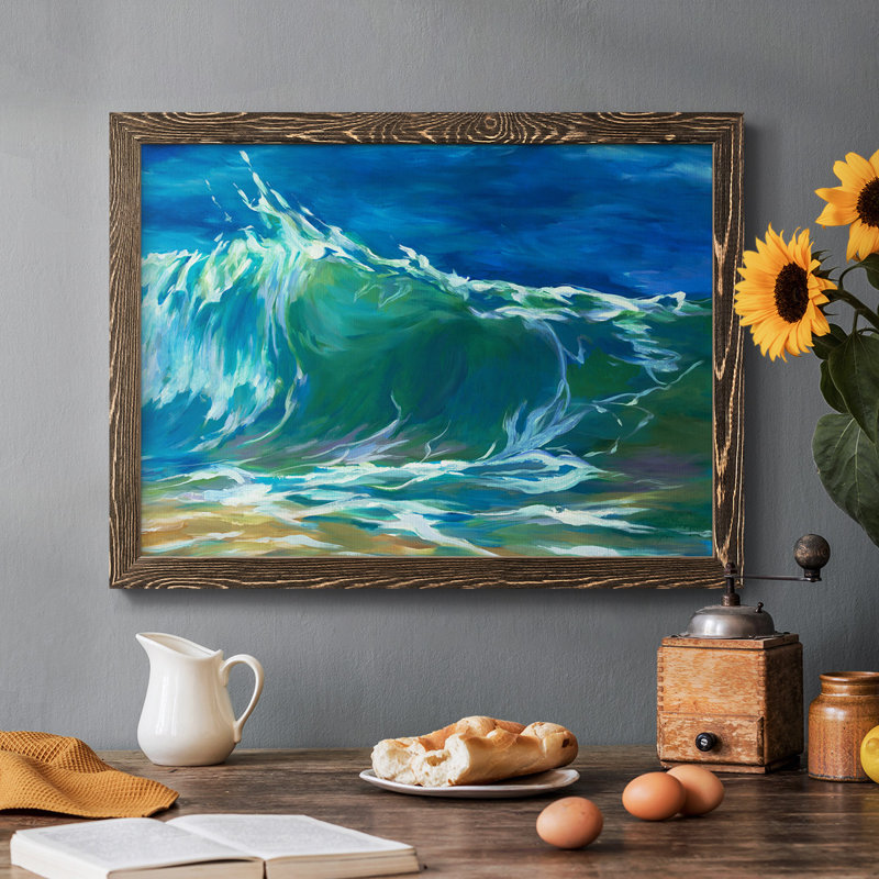 Green Flash encadré sur toile, H 18 po x l 26 po x P 1,5 po, Noyer