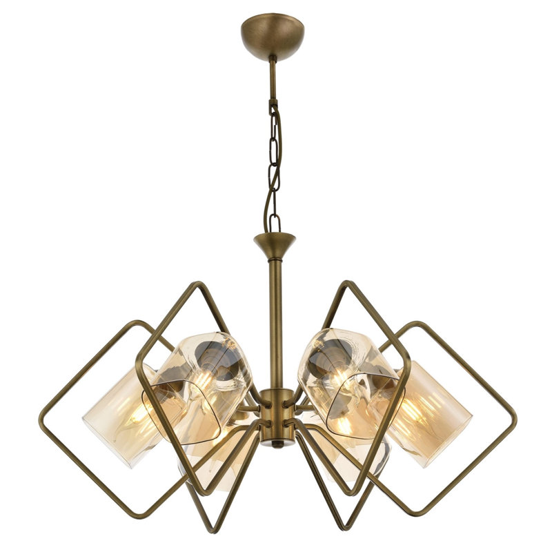 Lustre unique à 6 lumières, Bronze 1
