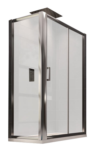 Waverley Rectangular Shower Enclosure with Tray, 185 cm H x 100 cm W x 80 cm D