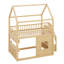 Structure de lit double pleine grandeur en forme de maison avec grand espace sous le lit-608763799