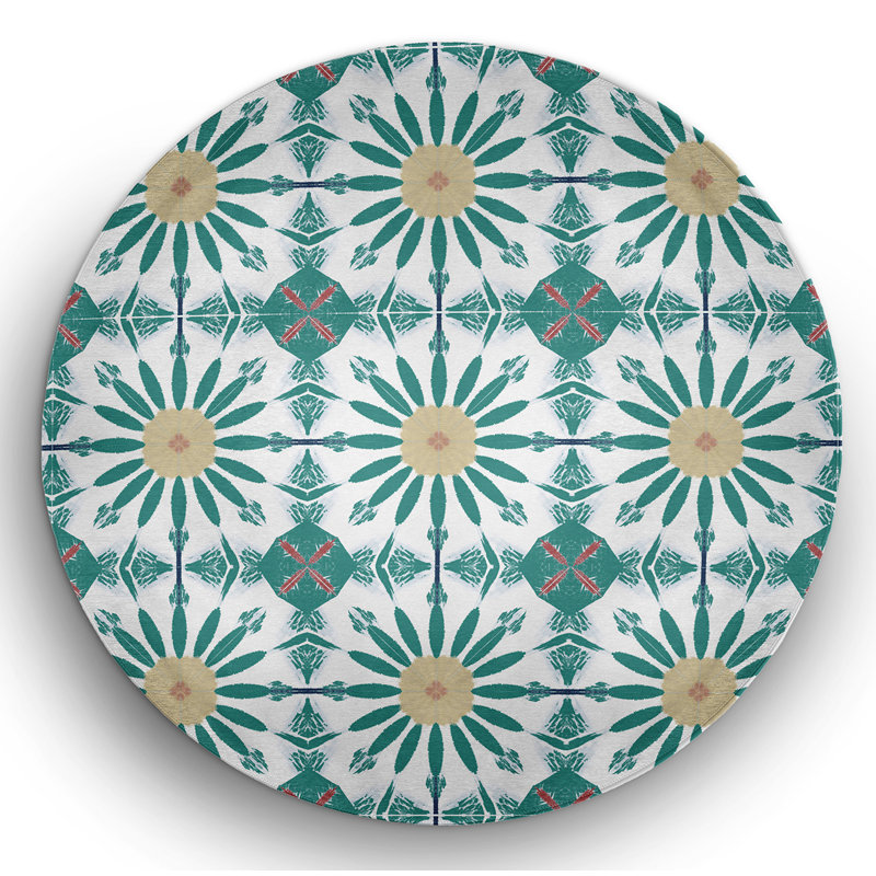 Tapis intérieur / extérieur en chenille tissé à la machine - vert, Rectangle 4 pi x 6 pi