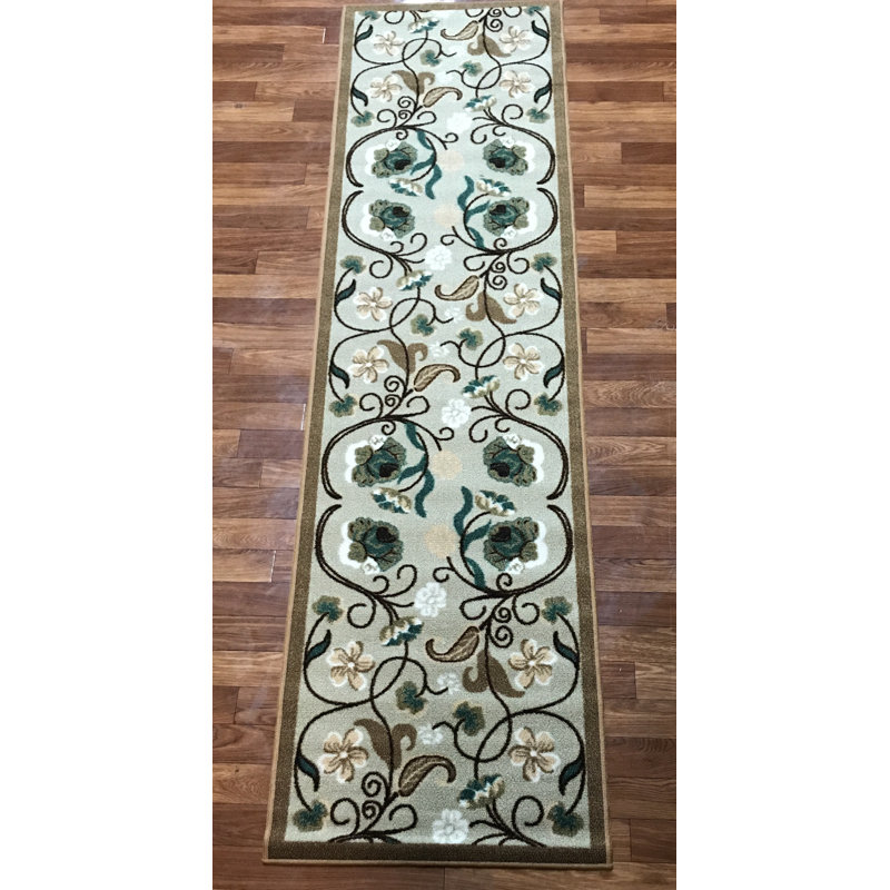Tapis de cuisine Hepatique, Ivoire, Tapis de couloir 1,8 pi x 4,11 po