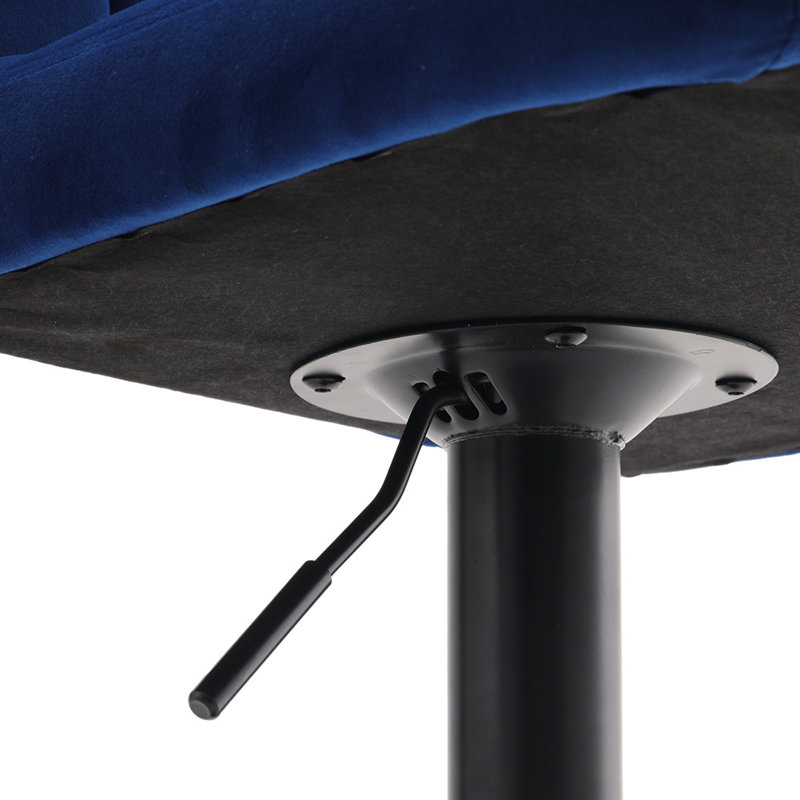 Myda Swivel Upholstered Adjustable Height Counter Stool with Metal Frame, Blue