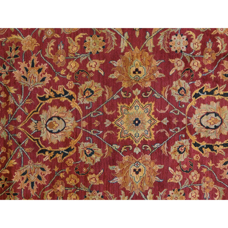 Hand Knotted Wool Oriental Area Rug in Red