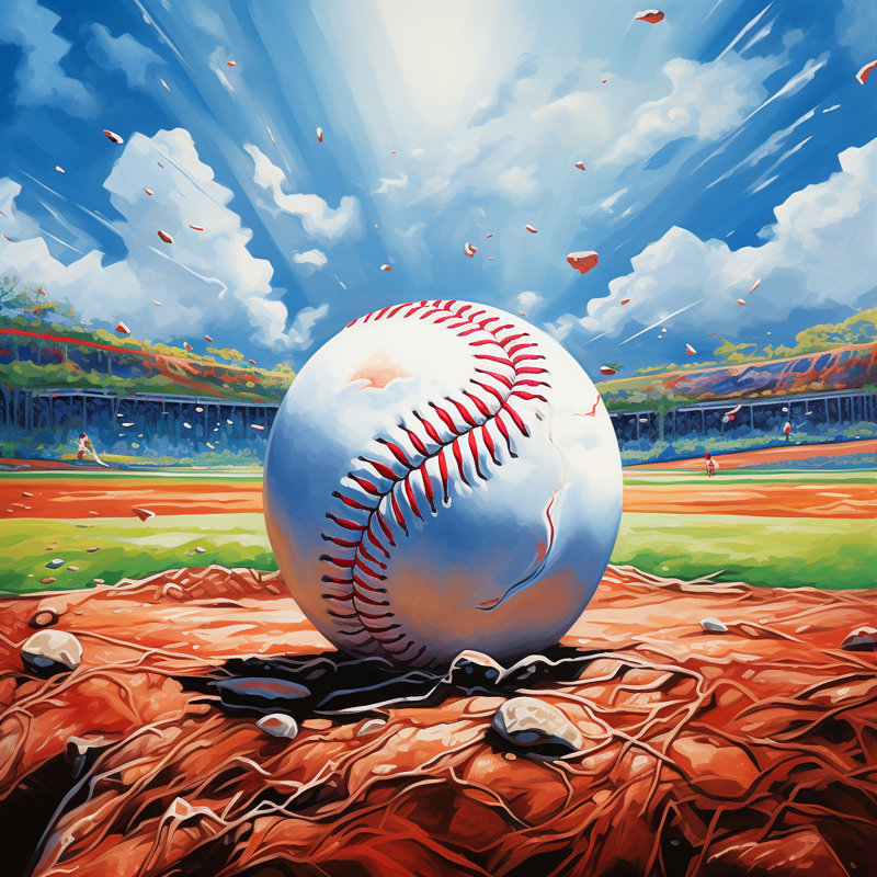 Baseball Shower Curtain, 73"H x 70"W
