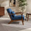 Chaise d'appoint Mid-Century moderne avec structure en bois, chaises de salon rembourrées avec coussin de taille, fauteuil de lecture pour véranda de chambre à coucher-290628135-270559288-270559291