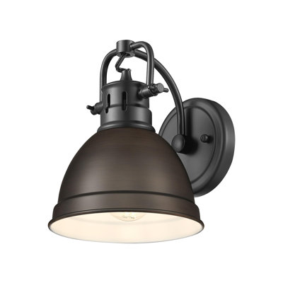 Duncan 1-Light Bath Vanity in Pewter with Rubbed Bronze