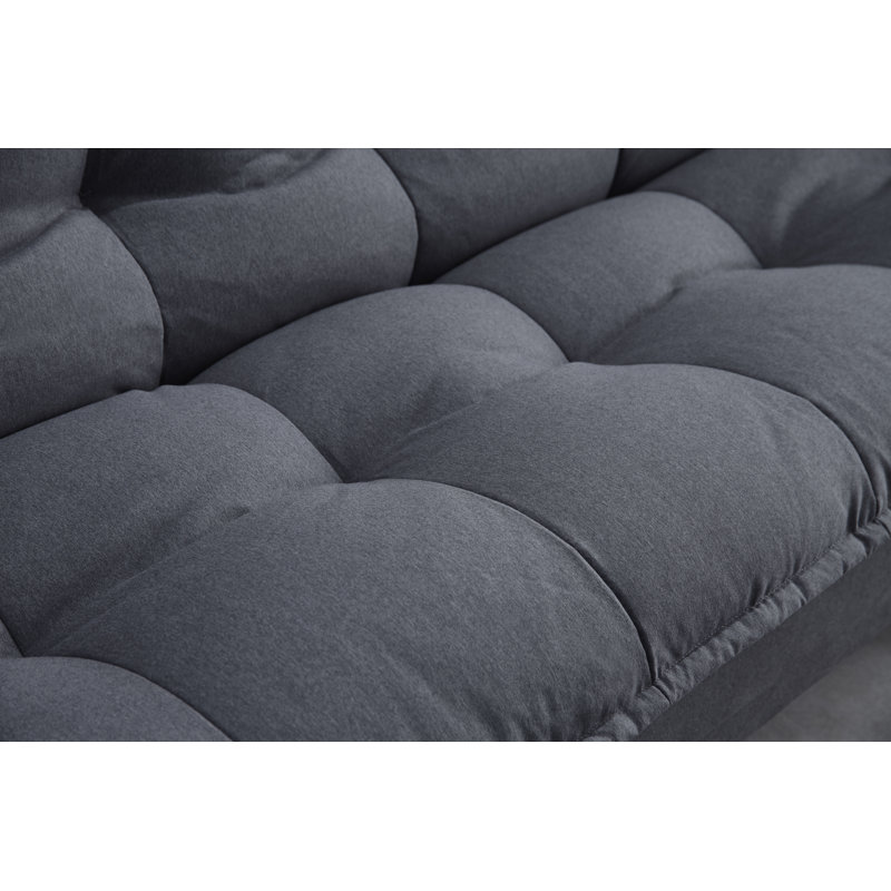 Schaller Twin 76'' Upholstered Convertible Sofa, Black