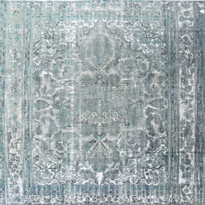 Tapis bleu ciel/gris traditionnel Malaptias