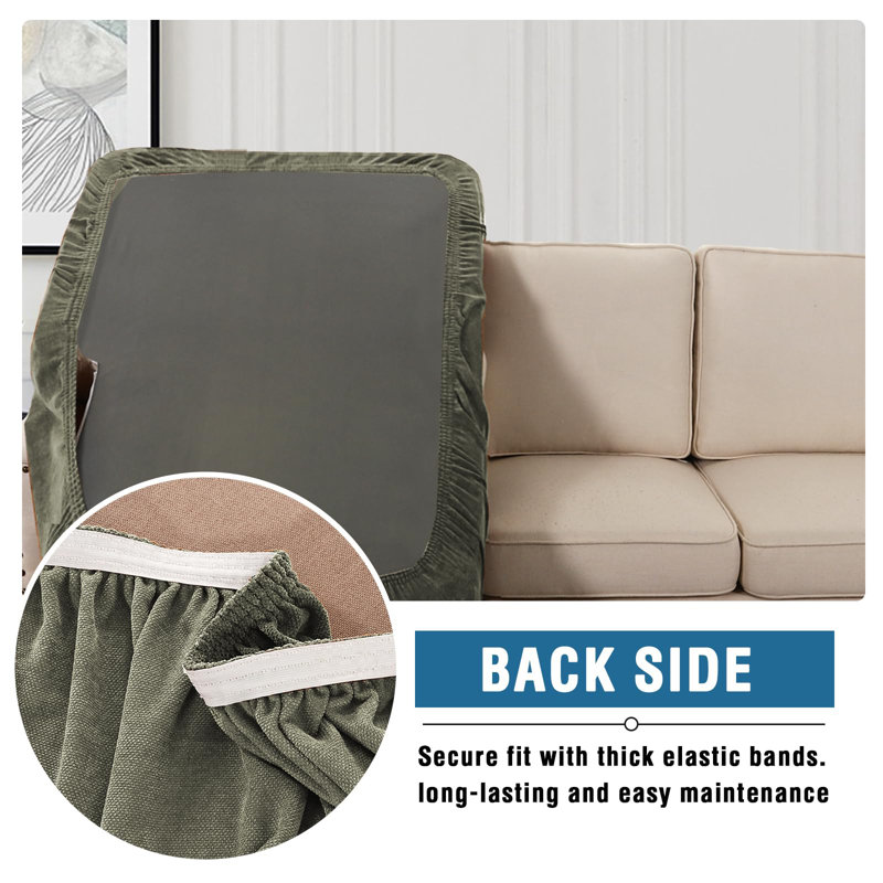 Housse pour canapé modulaire antidérapante en chenille extensible et lavable à la machine , Teatree