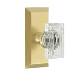 Grandeur Fifth Avenue Short Plate Single Dummy with Carré Crystal Door Knob