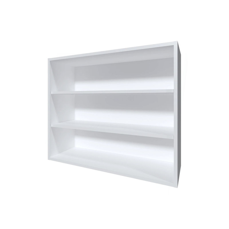 Wall Cabinet With Open Storage, White