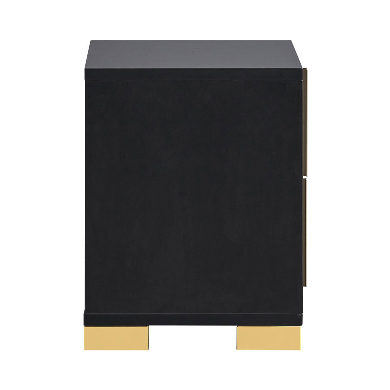 Table de chevet 2 tiroirs Monreal - noir
