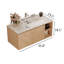Meuble-lavabo mural en bois naturel 36 po avec lavabo en céramique blanc, trou de robinet à un trou, bonde escamotable et siphon en P inclus-939890926-970860791