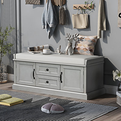 Storage Bench With 2 Drawers And 2 Cabinets