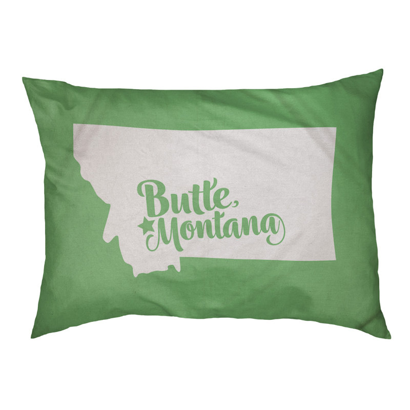 Coussin stylisé montana Butte, Moyen (L 30 po x l 40 po), Vert