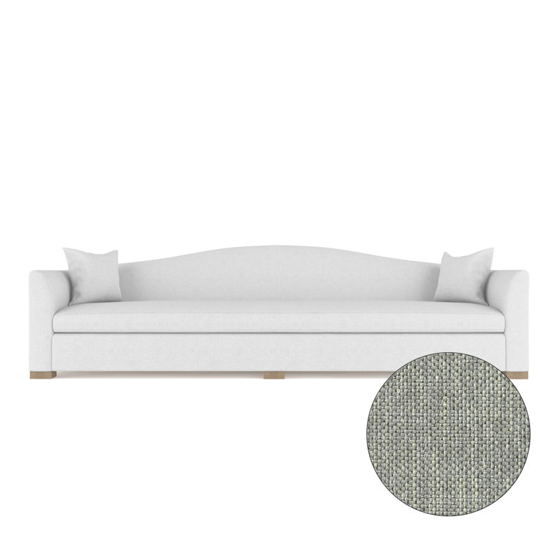 Canapé extra long Horatio Camelback Taper, H 33 po x l 120 po x P 36 po, Naturel, Pebble Weave Linen Haze