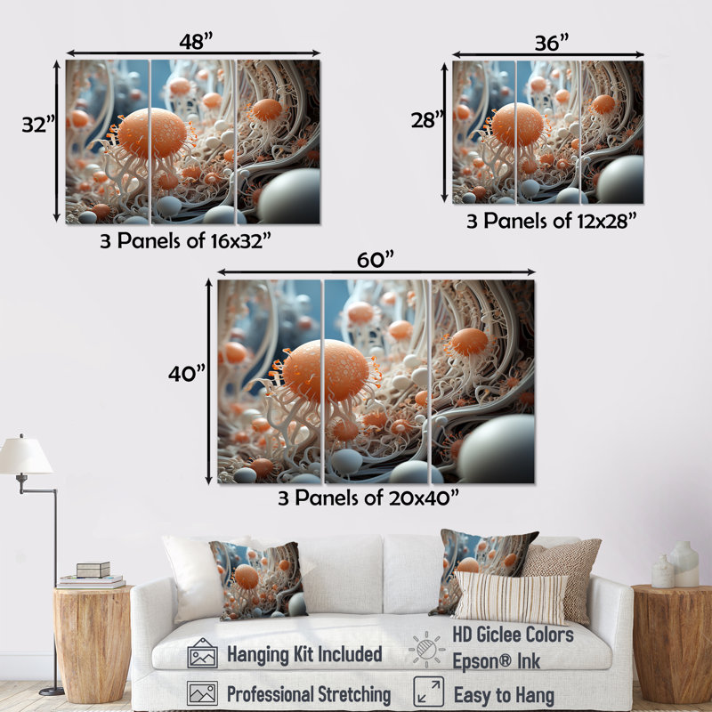 Conola - ensemble d'art mural paysage abstrait, H 28 po x l 36 po x P 1 po, Toile tendue