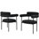 De 2 fauteuils rembourrés Boucle avec pieds en métal noir pour la cuisine